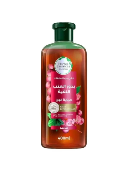 شامبو حماية لون الشعر المصبوغ ببذور العنب من هيربل ايسنسز - 400 مل